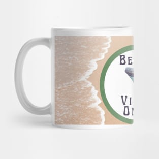 Beach Vibes Only Light Blue Atlantic Fossils Shark Tooth Print Mug